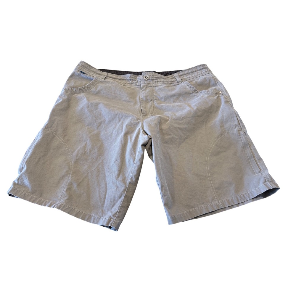 Kuhl Mens 40 Cargo Hiking Shorts Tan‎ Khaki Vintage Patina Dye Outdoor Utility